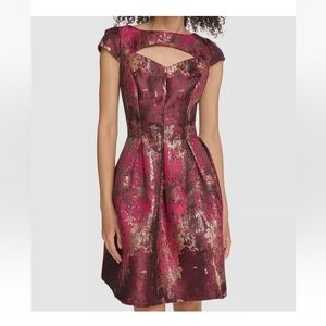 Vince Camuto Burgundy and Gold Mini Dress